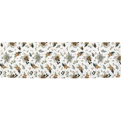 Butter Kings Bavlnený behúň s vianočným motívom Festive Flowers 40x140 cm