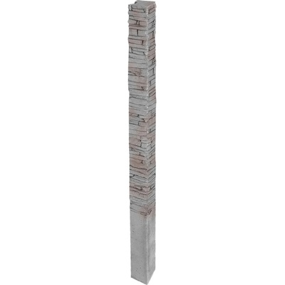 DITON Plotový systém QUICK WALL STONE Velikost: 15 × 15 × 320, Varianta: Quick wall stone - sloupek průběžný 240 šedý mix, Povrch: natur, reliéfní