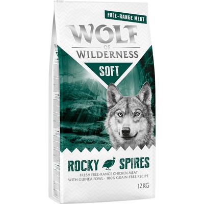 Wolf of Wilderness Soft & Strong Rocky Spires kuracie z voľného chovu & perlička 2 x 12 kg
