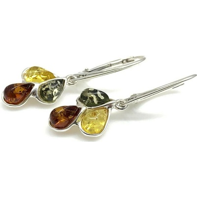 Jan Kos jewellery Stříbrné náušnice s jantarem MHT-5799/SA00