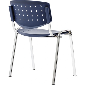 Antares Посетителски стол Antares TAURUS PC LAYER P27, до 120кг, дамаска, хромирана основа, тъмносин (TAURUS-PC-LAYER-P27)