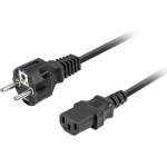 Lanberg Захранващ кабел Lanberg CA-C13C-15CC-0018-BK, от Schuko(м) към IEC320 C13(ж), 1.8m, черен (CA-C13C-15CC-0018-BK)