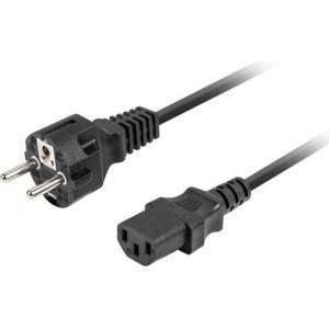 Lanberg Захранващ кабел Lanberg CA-C13C-15CC-0018-BK, от Schuko(м) към IEC320 C13(ж), 1.8m, черен (CA-C13C-15CC-0018-BK)