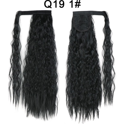 Příčeskový cop - černý - vlnitý – Zboží Dáma