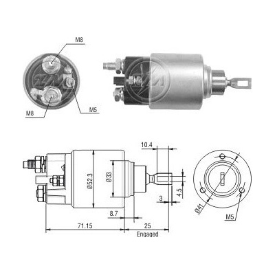 Spínač startéru 0001107063 Bosch 2339304011