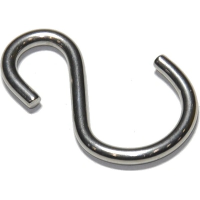 S hák nepravidelný, nehrdz. oceľ A2, 5mm