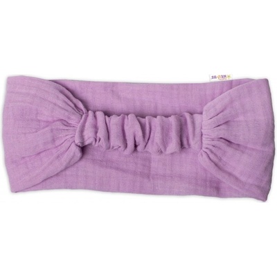 Baby Nellys Ľahká mušelínová čelenka Bandana, lila