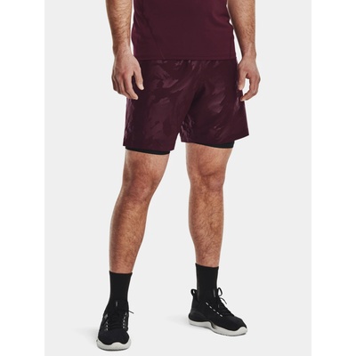 Under Armour shorts UA Woven Emboss Short-MRN Men tmavočervená