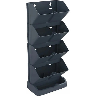 VidaXL Květináč plast šedý 19,5 x 14,5 x 47,5 cm