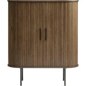 Unique Furniture Кафяво шкафче от декор от дъб с плъзгащи се врати 100x118 cm Nola - Unique Furniture (46242934)