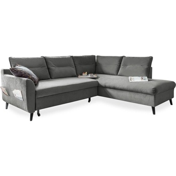 Miuform Светлосиво кадифено ъглово канапе L, десен ъгъл Stylish Stan - Miuform (Stylish Stan 2QL-HAEECR OTT4)