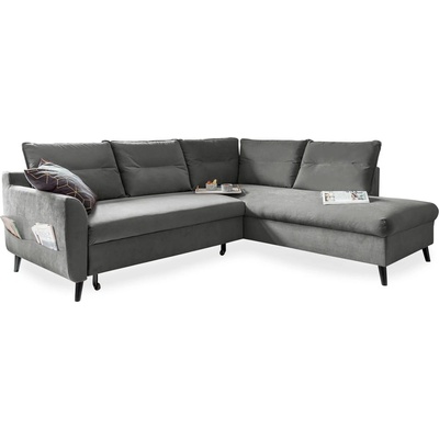 Miuform Светлосиво кадифено ъглово канапе L, десен ъгъл Stylish Stan - Miuform (Stylish Stan 2QL-HAEECR OTT4)