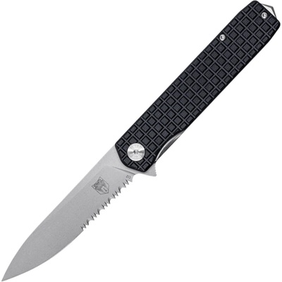 ! CobraTec Medium Cayden Black Drop Serrated D2 G10 Linerlock 01CT023