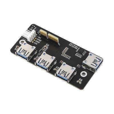 Waveshare PCIe TO USB 3.2 Gen1 Adapter, for Raspberry Pi Compute Module 4 IO Board, 4x HS USB
