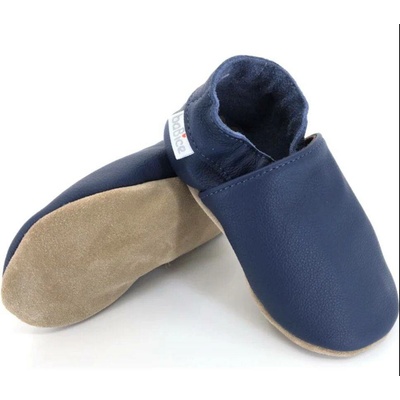 Babice kožené barefoot capáčky BA-003 modré