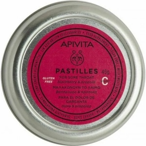 APIVITA Пастили за гърло с къпина и прополис , Apivita Pastilles for Sore Throat with Blackberry & Propolis 45g