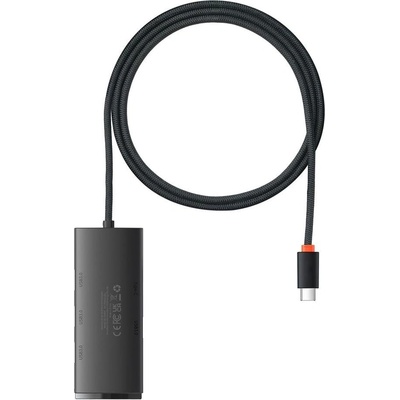 Baseus USB хъб Baseus Lite Series USB тип C адаптер - 4x USB 3.0 1м WKQX030401 - ч (WKQX030401_VZ)