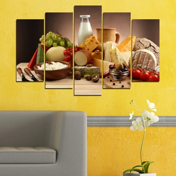 Vivid Home Картини пана Vivid Home от 5 части, Кухня, Канава, 160x100 см, Стандартна форма №0739