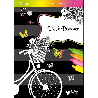 Omaľovánky Black Romance Neon omaľovánky trblietavé detaily