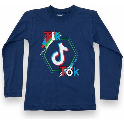 Ornek chlapecké tričko s dlouhým rukávem Tiktok modrá tmavě modrá