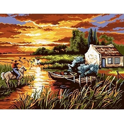 Казанлъшки гоблени Гоблен Залез край езерото Puppets (Унгарски)