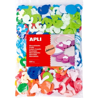 Pěnovka Apli - číslice, Jumbo pack, samolepicí, mix barev, 500 ks