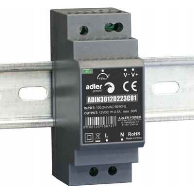 Napájecí zdroj na DIN lištu Adler 12V/2.5A 30W ADIN3012