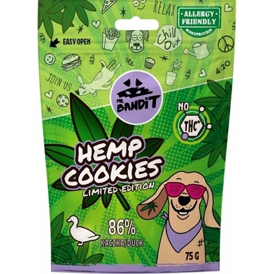 VetExpert Mr. Bandit HEMP COOKIES DUCK - лакомство за куче, конопени бисквитки с патица 75 гр - Полша