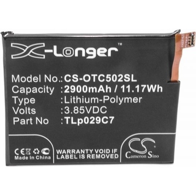 VHBW Батерия за Alcatel One Touch Idol 3C, 2900 mAh (888100320)