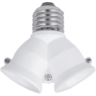 ELMARK ПРЕХОДНА ØАСУНГА Е27 КЪМ 2xЕ27 БЯЛА (99198)