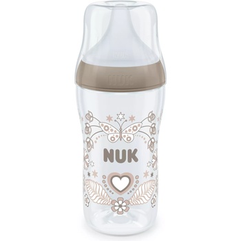 Nuk Шише Nuk Perfect Match - Temperature control, PP, 260 ml, размер М, сърце (10216014)