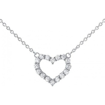 SILVEGO Strieborný náhrdelník srdiečko so zirkónmi JJJN0685