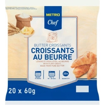 METRO Chef Croissant maslový 20 kusov 1,2 kg Mrazený