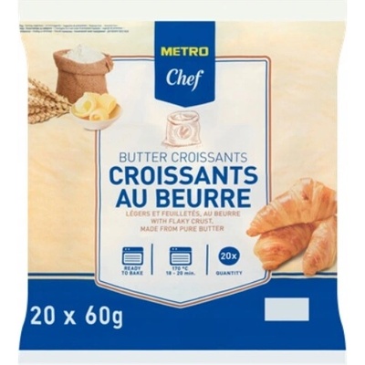 METRO Chef Croissant maslový 20 kusov 1,2 kg Mrazený