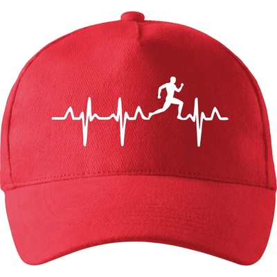 EKG bežec muž so zahnutým šiltom a látkovou sponou Červená
