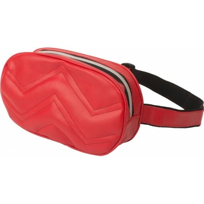 Trendy design unisex čelenky Fanny pack s kovovým zipem červená PU