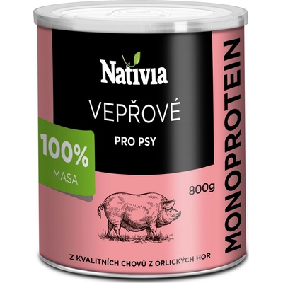 Nativia Dog vepřová svalovina 800 g