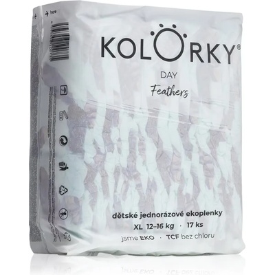 Kolorky Day Feathers еднократни ЕКО пелени размер XL 12-16 Kg 17 бр