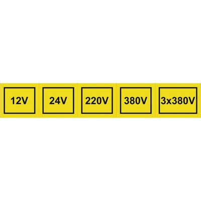 CUPRO Tabulka"12V,24V,220V,400V,3x400V"samolepící BT07