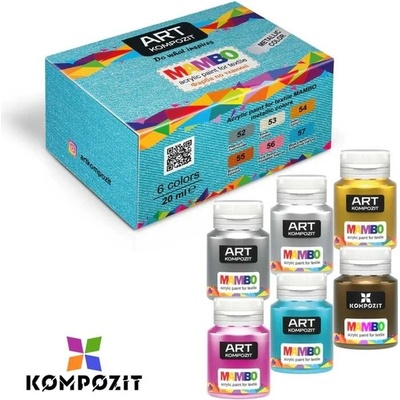 Mambo Kompozit sada farieb na textil a kožu 6 х 20 ml
