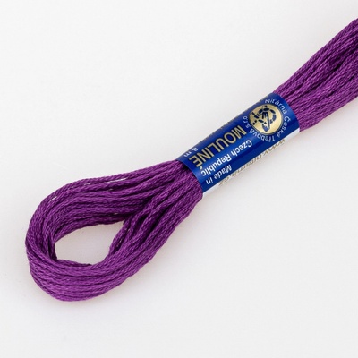 Niťárna Vyšívací příze MOULINE / MULINKA 4372 fialová, jednobarevná, 2g/8m