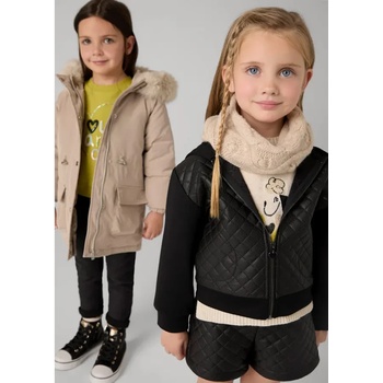 MAYORAL Комбиниран суичър за мини момиче в черно с качулка Майорал