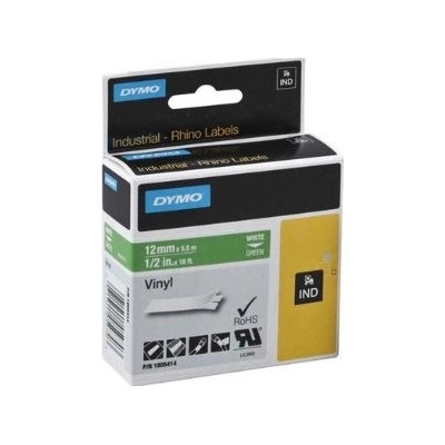 páska DYMO 1805414 PROFI D1 RHINO White On Green Vinyl Tape (12mm) (1805414)
