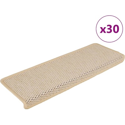vidaXL Самозалепващи стелки за стълби вид сизал 30бр 65x21x4см Berber (3365893)