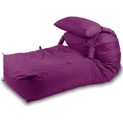 Pufrelax Пуф легло и декоративна възглавница Yoga XL, мемори микс, водоустойчив, Магента