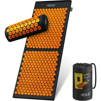 4FIZJO Veľká akupresúrna podložka s vankúšom klasická XL oranžová
