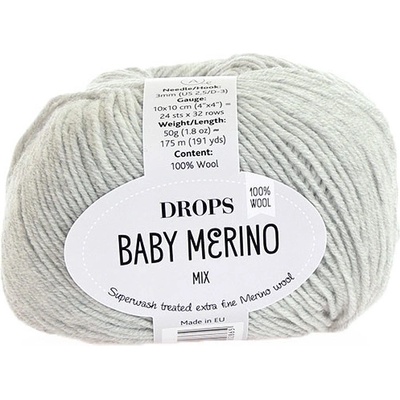 Příze DROPS Baby merino mix 22 - světle šedá