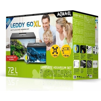 Aquael Leddy Day & Night 60 XL akvarijní set černý 72 l