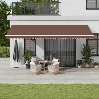 vidaXL Automatická zatahovací markýza s LED hnědá 600 x 350 cm