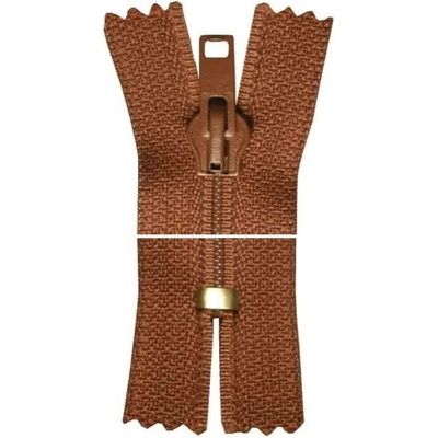 Spirálový zip, nedělitelný - 23cm - hnědý - WICO - BALENÍ 10 ks